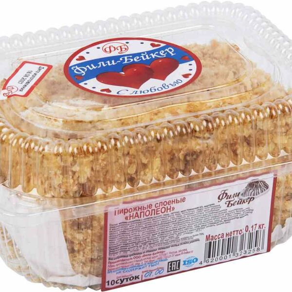 Пирожное Фили-Бейкер слоеное Наполеон 170 г