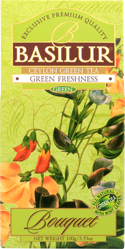 Чай зеленый BASILUR Букет Зеленая свежесть, листовой, 100г