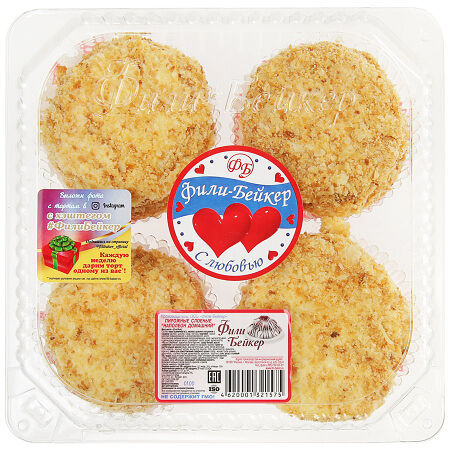 Пирожные слоеные Фили Бейкер наполеон домашний, 4 шт.