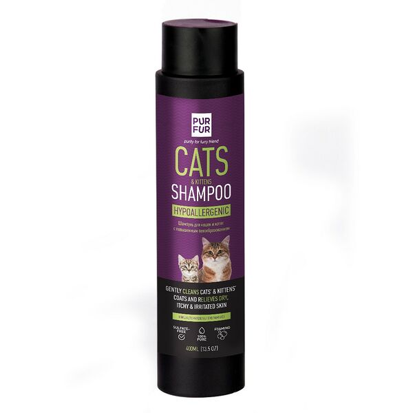 Шампунь для кошек и котят гипоаллергенный, с повышенным пенообразованием, 400 мл