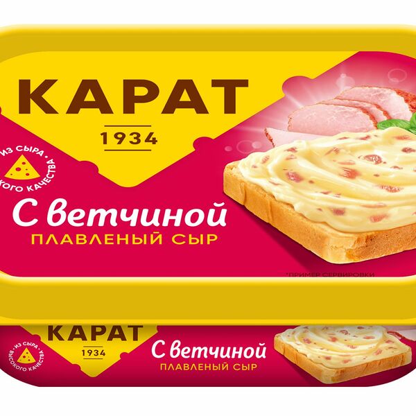 Сыр плавленый с ветчиной 200г Карат