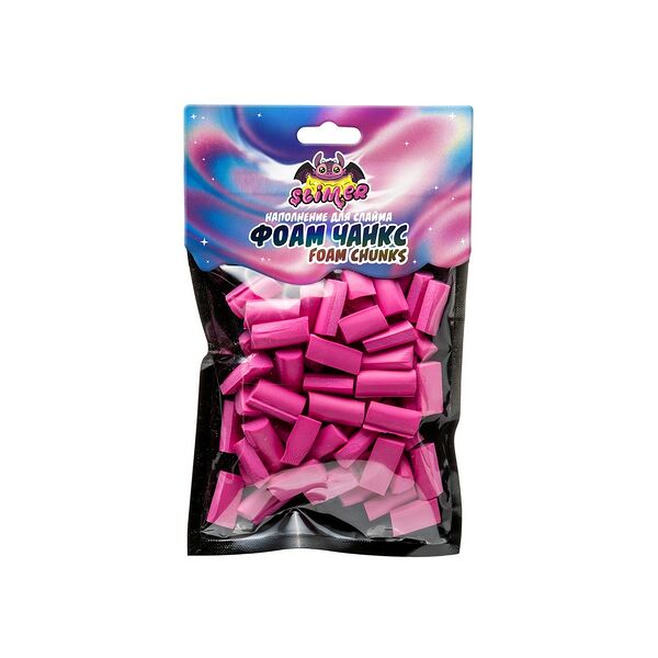 Наполнение для слайма Slime Лаборатория Foam Chunks ярко-розовые