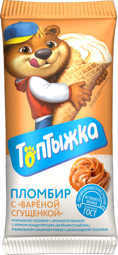 

Мороженое Топтыжка пломбир с вареной сгущенкой, рожок 90 г