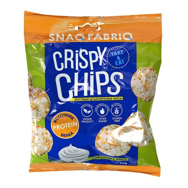Чипсы низкокалорийные Snaqfabriq Сметана и зелёный лук 50 г
