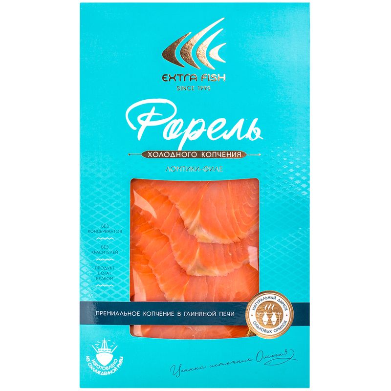 

Форель Extra Fish ломтики-филе холодного копчения 100 г