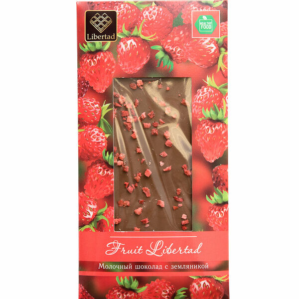 Шоколад молочный Libertad Frut с земляникой 80 г