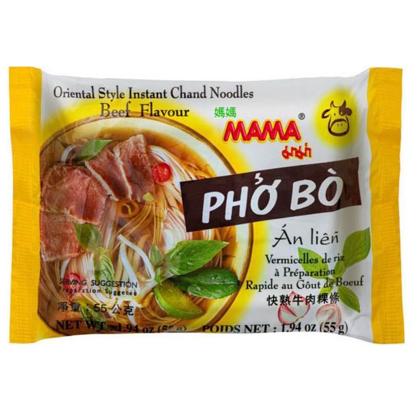 

Лапша быстрого приготовления Mama Pho Bo рисовая со вкусом говядины 55 г