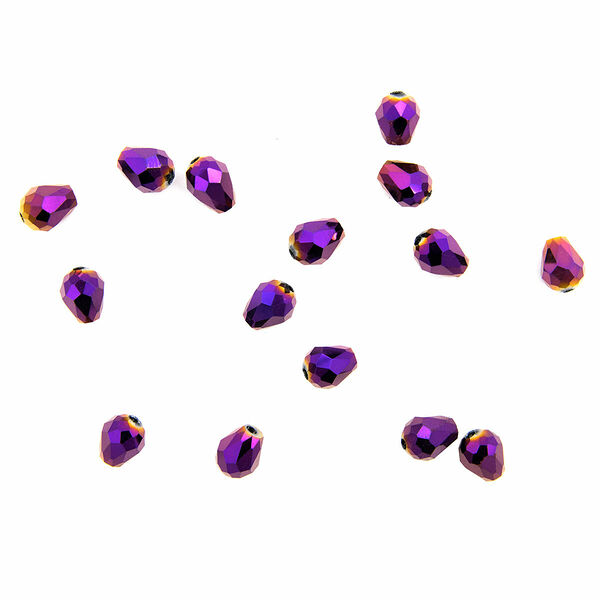 11349 Бусины стеклянные, 5*7мм, 15шт/упак(4-фиолет)