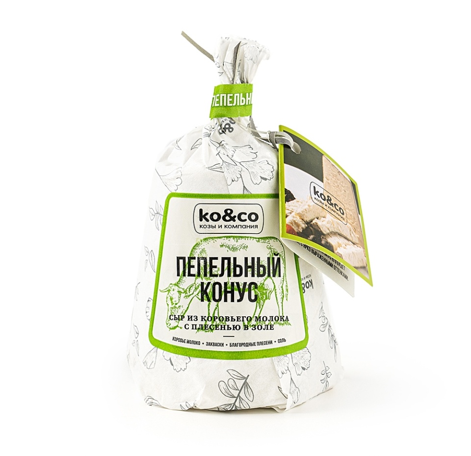 

Сыр мягкий с плесенью в золе Ko&Co Пепельный конус из коровьего молока 45% 130 г