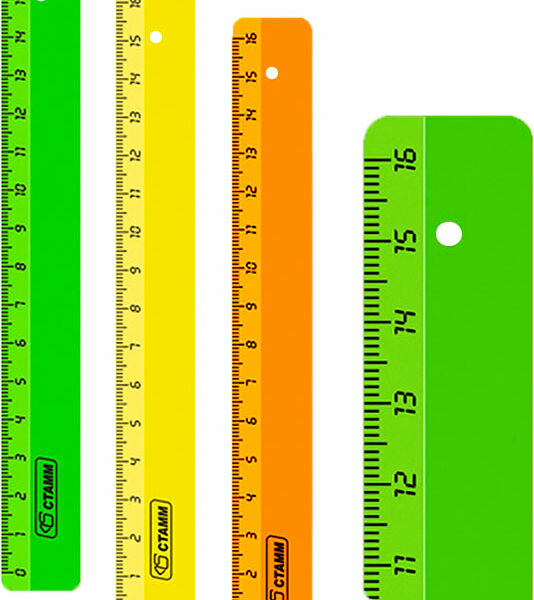 Линейка Рельеф-центр Стамм Neon пластик 16 см, в ассортименте, 1 шт