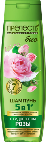 

Шампунь Прелесть Bio 5в1 с гидролатом розы 400 мл