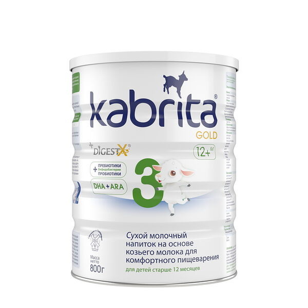 Смесь сухая молочная Kabrita 3 Gold Hyproca Nutrition B V на основе козьего молока с 12мес 800г ж/б ДП