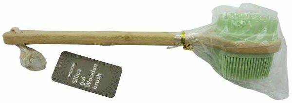 Щетка силиконовая с деревянной ручкой