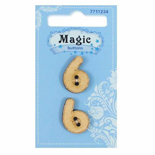 Набор пуговиц, Цифра 'Шесть' (BBLWA68-32L) 2шт