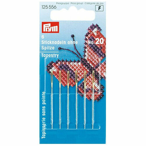125556 Иглы для вышивания со скруглённым остриём (сталь) 20 серебр.цв. 1,00*43мм Prym