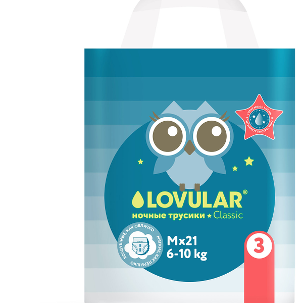 Трусики ночные Lovular M 6-10 кг, 21 шт