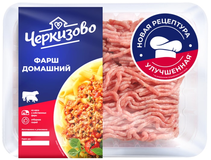 

Фарш Черкизово домашний свино-говяжий охлаждённый 400 г