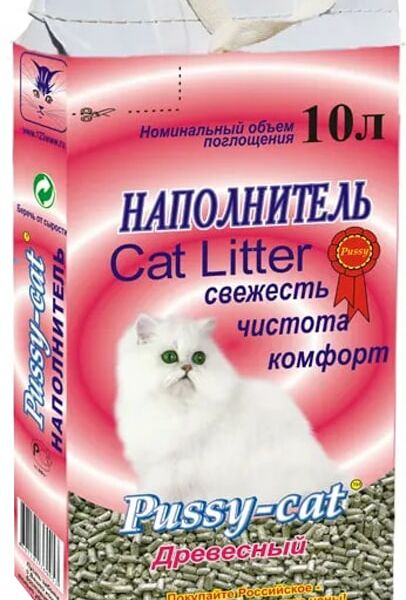 Наполнитель для кошачьего туалета Pussy-Cat древесный 10л