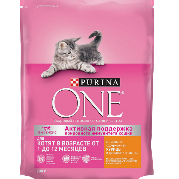 Корм сухой Purina One для котят с курицей и цельными злаками