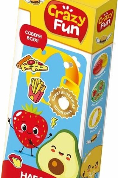 Мармелад Crazy Fun жевательный со вкусом апельсина, яблока, клубники, персика, манго с подарком 10г