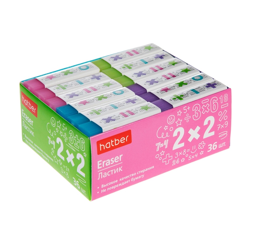 

Ластик Hatber с таблицей умножения 1 шт. цвет в ассортименте
