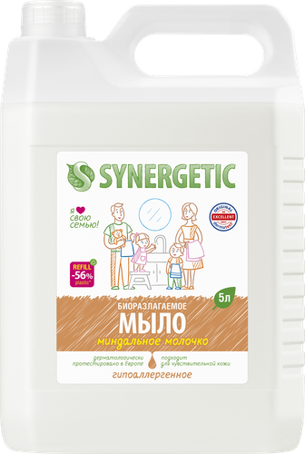 

Мыло Synergetic жидкое миндальное молочко, 5 л