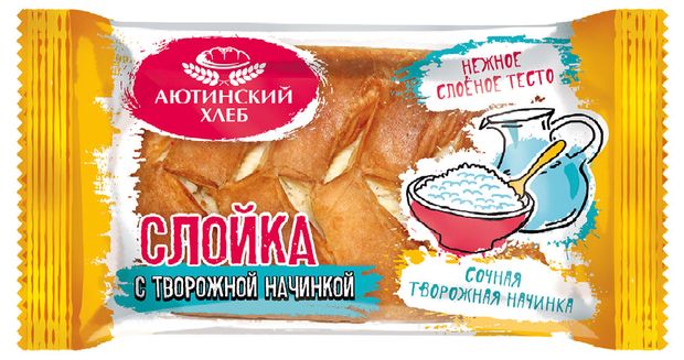 

Слойка Аютинский Хлеб с творогом, 70г