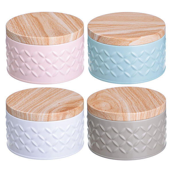 Vetta коробка круглая текстурная с крышкой, металл, 10х6см