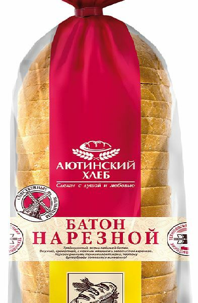 Батон нарезной Аютинский хлеб, 380г