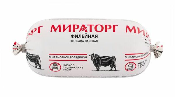 Колбаса вареная Мираторг Филейная с мраморной говядиной, 400 г