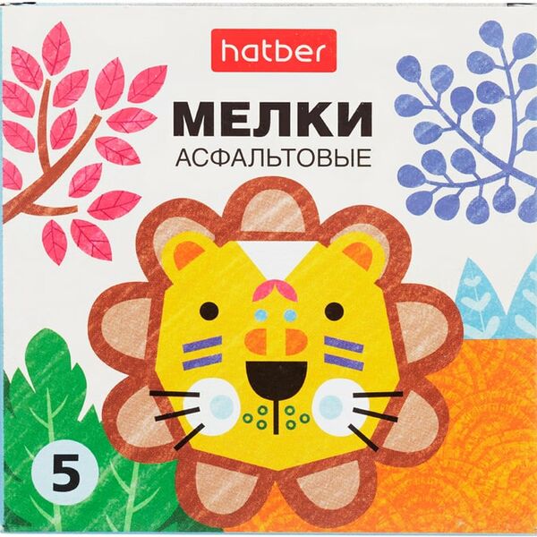 Мелки асфальтовые Hatber Нарисуй-ка 5 цветов