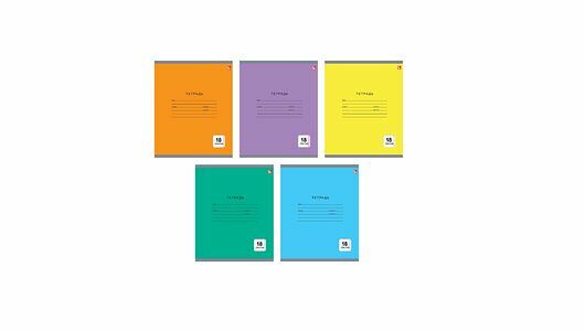 Тетрадь школьная Listoff Однотонная серия на скрепке в линию 18 листов цвет в ассортименте