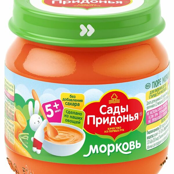 Пюре Сады Придонья Морковь с 5 месяцев, 80г