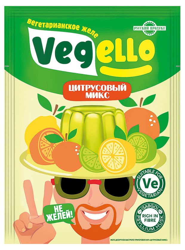 

Желе быстрого приготовления Vegello Цитрусовый микс 40 г