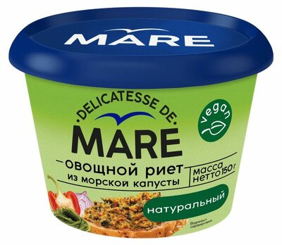 Риет овощной натуральный Деликатесс Де Маре (Delicatesse De Mare) Веган (Vegan) из морской капусты 150 г