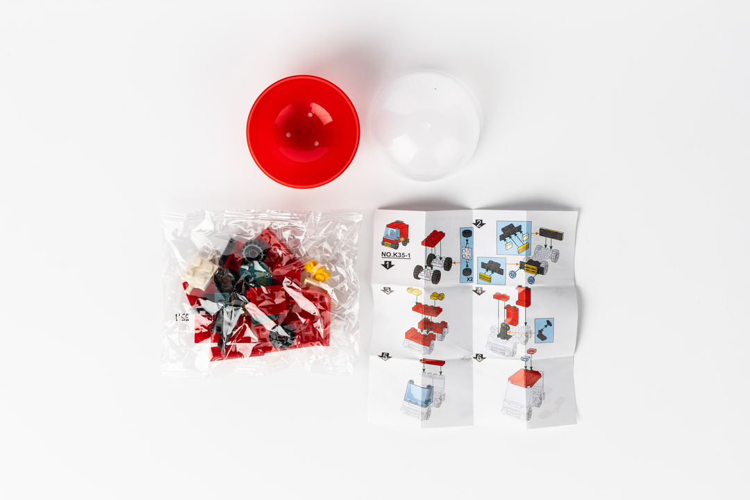 

Набор игровой Яйцо с конструктором пожарная машина