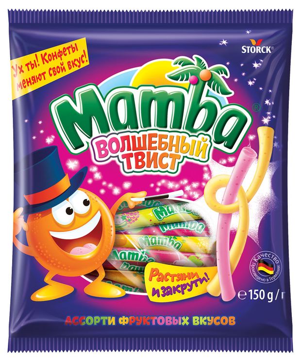 

Конфеты жевательные Mamba Волшебный твист, 150 г
