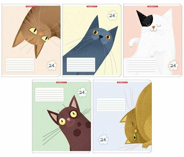 Тетрадь Academy Style в линейку А5, 24 л, 1шт в ассортименте