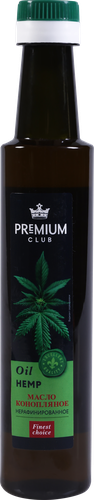

Масло конопляное Premium Club нерафинированное, 250 мл