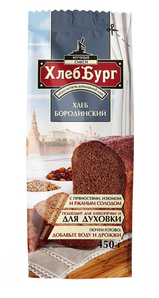 

Смесь для выпечки ХлебБург Хлеб Бородинский 450 г