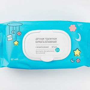 Туалетная бумага влажная с ромашкой, 60 шт