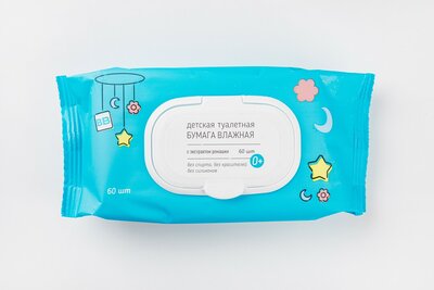 Туалетная бумага влажная с ромашкой, 60 шт