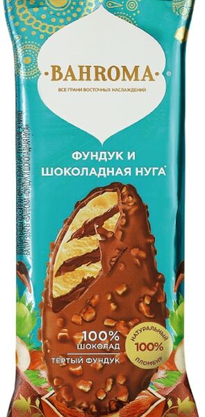 Мороженое Bahroma Пломбир Фундучно-шоколадная нуга 70г