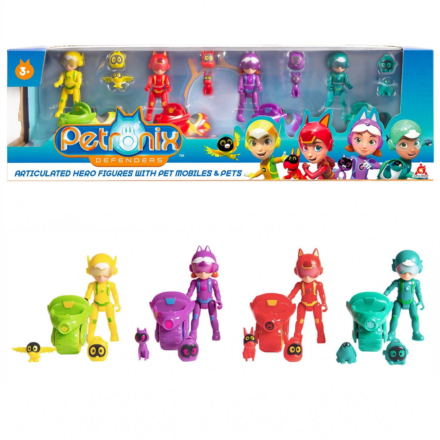 

Набор игровой Petronix 4 фигурки героев и пэтмобили 42237
