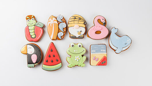 Пряник имбирный расписной (Лето) 65г, кафе, 1 шт, в ассортименте