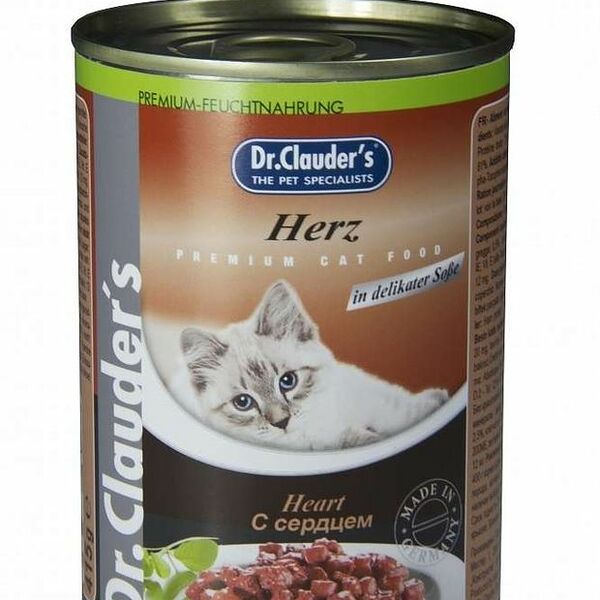 Корм консервированный для кошек Dr.Clauder's кусочки в соусе с сердцем 415 г