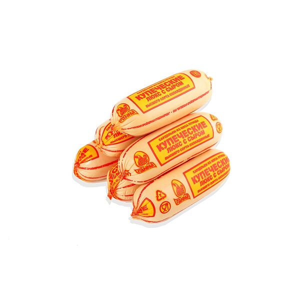 Сардельки из мяса ц/бр Купеческие с сыром в/с вес Витебская БПФ