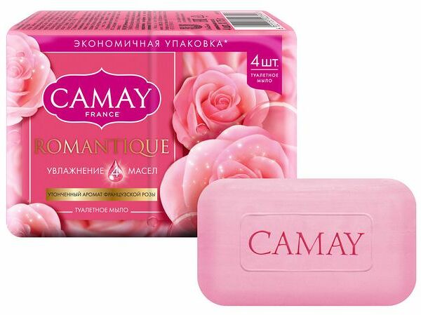 Мыло Camay Romantique с ароматом французской розы 4 шт 300 г