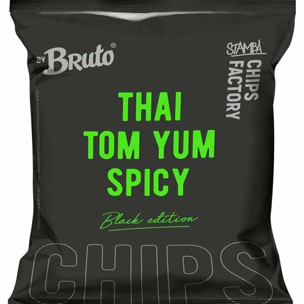 Чипсы картофельные Bruto Black Edition Thai Tom Yum Spicy со вкусом соуса Тайский