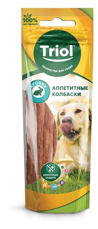 

Лакомство для собак Triol Аппетитные колбаски кролик, 40 г